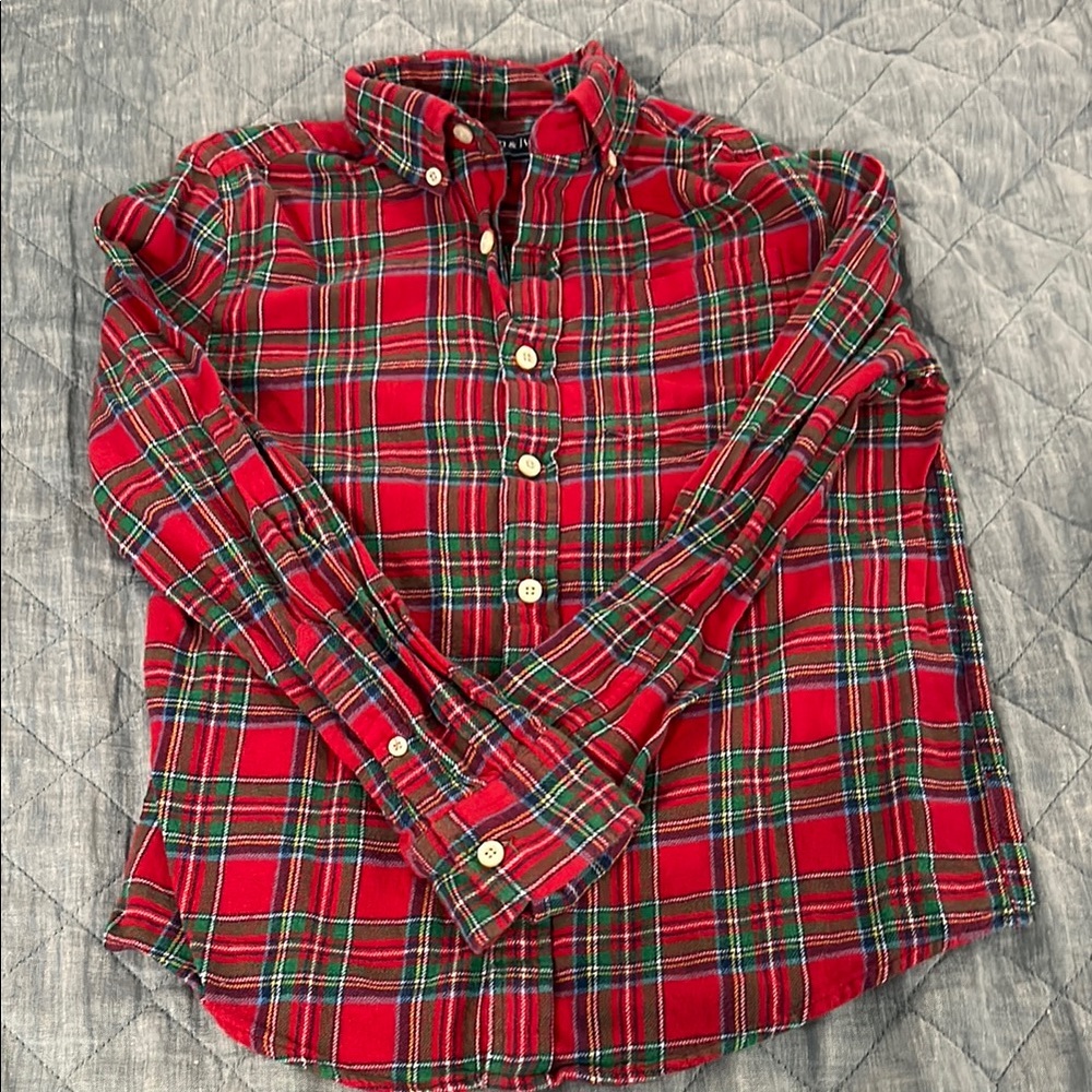 Plaid Kids Shirt - Red and Green